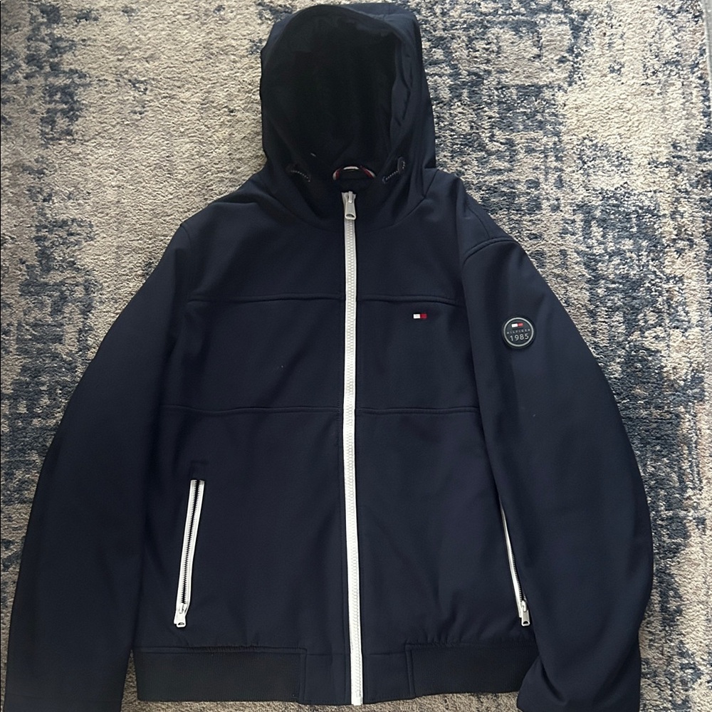 Tommy Hilfiger Men's Navy Jacket with Hood